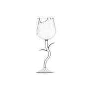 OPPWONG Verre à Vin élégant en Forme de Rose, Gobelet à Cocktail pour Bar de Fête, Verre à Haute Teneur en Borosilicate, 280 Ml, Transparent, Vert, Rose, adapté aux Fêtes, Restaurants, Discothèques,