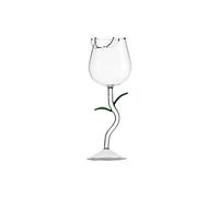 OPPWONG Verre à Vin élégant en Forme de Rose, Gobelet à Cocktail pour Bar de Fête, Verre à Haute Teneur en Borosilicate, 280 Ml, Transparent, Vert, Rose, adapté aux Fêtes, Restaurants, Discothèques,