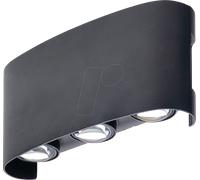 OPT 7409 - Applique murale, 6 W, 3000 K, 480 lm, noir, IP 65