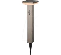 OPT 9338 - Lampe solaire LED, piquet de terre, argent, IP44, détecteur de m