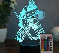 Optechvisual Lampe de gardien de but personnalisée de hockey sur glace - Cadeau pour joueur de hockey - Décoration d'anniversaire d'enfant - Idée de cadeau