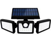 OPTEX ELECTRONIQUE Spot LED solaire orientable rechargeable avec détecteur infra-rouge, 70 Leds, IP65, 800 lumens