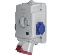OPTIMA-COMBI 3P+N+E 32A + 2x230V Prise en saillie avec interrupteur L-0-P