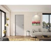 OPTIMUM BILBAO, élément de porte intérieure réglable, dimensions 204 x 83 cm, côté gauche, finition chêne gris clair, joint d'étanchéité acoustique, système de fermeture magnétique silencieux pour clo