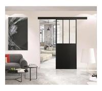 Kit porte coulissante Atelier noir Optimum - H2040xL830xP40 + rail