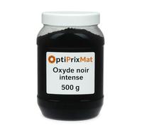 OptiPrixMat Pigment oxyde de fer poudre - Couleurs intenses et durables - Béton, enduit, peinture, chaux, plâtre - 500 g - Noir, Rouge, Jaune, Marron, Blanc dioxyde de titane, Ocre (Noir)