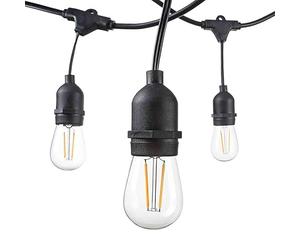 Optonica Guirlande Guinguette Noire Suspendue IP65 6m pour 10 Ampoules E27