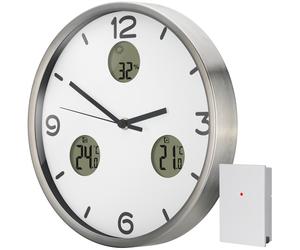 OPTUS MyTime Io NX Horloge murale radio pilotée avec Mesure de Temperature et Humidité - Diamètre 30 cm