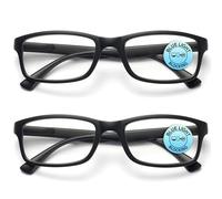 OPULIZE PEP Lot de 2 lunettes de lecture bloquant la lumière bleue, noir mat +2,5