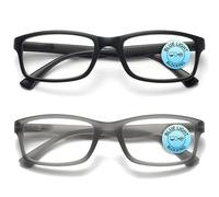 OPULIZE PEP Lot de 2 lunettes de lecture bloquant la lumière bleue, noir mat gris +1,5