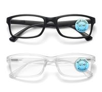 OPULIZE PEP Lunettes de lecture pour homme et femme, lunettes bloquant la lumière bleue, monture rectangulaire, lunettes d'ordinateur et de jeu, protection UV et surtension, noir mat, clair +3,5