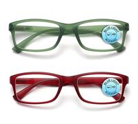 OPULIZE PEP Lunettes de lecture pour homme et femme, lunettes bloquant la lumière bleue, monture rectangulaire avec lunettes d'ordinateur et de jeu anti-éblouissement, protection contre les UV et les