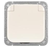 OPUS® 1 prise de terre avec couvercle à charnière - Couleur : blanc pur