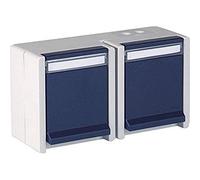 OPUS® RESIST Double prise de courant à contact de protection horizontale verticale Gris clair/bleu acier