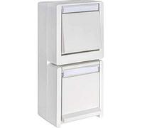 OPUS® Resist Interrupteur/bouton-poussoir avec prise de courant, version verticale, interrupteur inverseur, couleur blanc pur.