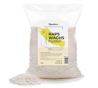 Oputec 1 kg de pastilles de cire de colza: cire de couleur crème claire - fabrication de bougies en cire naturelle - fabrication et remplissage