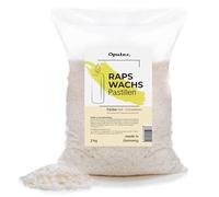 Oputec 2 KG Pastilles de cire pour bougies à base de colza : Cire claire de couleur crème - Faire ses bougies soi-même - Mouler des bougies en cire naturelle