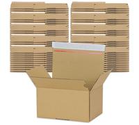 Oputec Lot de 100 cartons automatiques AK-35 213 x 153 x 109 mm - Carton d'expédition automatique avec fond flash, fermeture autocollante et aide à la déchirure, carton d'expédition solide en carton