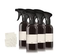 Oputec lot de 6 pulvérisateurs 500ml en plastique noir avec étiquettes flacons spray pour plantes et nettoyage