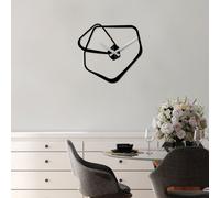 Opviq, Amorphous, horloge murale décorative en métal, 100 % METAL, noir, 49 x 45 cm