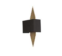 Opviq Applique murale élégante avec corps en métal et capuchon en tissu, noir et noyer, 65 cm de hauteur, 1 LED de 3,15 W, alimenté par piles, IP20, design moderne pour la décoration de la maison