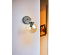 Opviq Applique murale élégante avec corps en métal et capuchon en verre, noir et doré, 25 cm de hauteur | 1 LED 3,15 W, alimenté par batterie, IP20 | Éclairage élégant pour la décoration de la maison