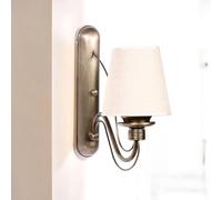 Opviq Applique murale élégante beige, corps en métal et capuchon en tissu, hauteur 30 cm, 1 LED 3,15 W, alimenté par piles, IP20, interrupteur marche/arrêt | parfait pour la décoration moderne