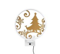 Opviq Applique murale élégante, blanche et dorée, 30 x 36 x 10 cm | 100% métal, indice de protection IP 44, max. 12 W, câble de 200 cm, interrupteur marche/arrêt, idéal pour un décor nostalgique