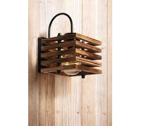Opviq Applique murale élégante en bois, 27 cm de hauteur, 18 cm de diamètre | LED 3 W alimentée par piles, IP20 | Éclairage élégant pour la décoration de la maison et du bureau