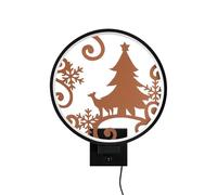 Opviq Applique murale élégante, noir et cuivre, 30 x 36 x 10 cm, 100% métal, indice de protection IP44, max. 12 W, câble de 200 cm, interrupteur marche/arrêt, éclairage moderne pour la maison