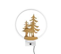 Opviq Applique murale moderne, blanc et or, 30 x 36 x 10 cm | 100% métal, indice de protection IP44, max. 12 W, câble de 200 cm, interrupteur marche/arrêt, éclairage élégant pour la maison