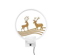 Opviq Applique murale moderne, blanc et or, 30 x 36 x 10 cm | 100% métal, indice de protection IP44, max. 12 W, câble de 200 cm, interrupteur marche/arrêt, éclairage élégant pour la maison