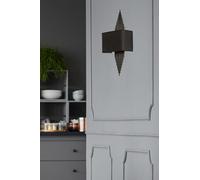 Opviq Applique murale noire élégante, corps en métal et capuchon en tissu, hauteur 65 cm, capuchon 31-21 cm, 1 LED 3,15 W, alimenté par piles, IP20, parfait pour la décoration moderne