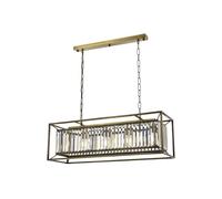 Opviq Chandelier moderne Glam, finition antique, 80 x 22 cm, corps en métal, 4 ampoules E27 Max 6 W, IP20, parfait pour les hôtels et les espaces élégants, longueur 60 cm