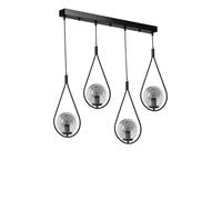 Opviq Chandelier scandinave Industriel - Longueur : 65 cm - Diamètre : 20 cm - Hauteur : 70 cm - 100% métal - Hauteur réglable - Finition Noire - Culot E27 Max 40 W