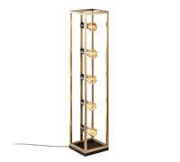 Opviq Élégant lampadaire doré, corps en métal, 21 x 21 x 102 cm, câble de 250 cm, interrupteur marche/arrêt, 5 ampoules E27 max. 40 W, éclairage élégant pour espaces modernes
