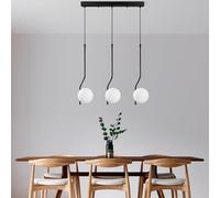 Opviq Élégant lustre noir, hauteur réglable 65-110 cm, corps en métal, 3 douilles E14, 70 x 15 cm | Parfait pour les espaces de vie modernes, élégants et fonctionnels