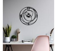 Opviq, Internal, horloge murale décorative en métal, 100 % METAL, noir, 49 x 49 cm