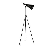 Opviq Lampadaire industriel noir, corps en métal, réglable en hauteur de 120 à 175 cm, abat-jour de 25 cm, douille E27, interrupteur marche/arrêt, éclairage de salon moderne