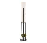 Opviq Lampadaire moderne noir, hauteur 135 cm, panneau de particules et MDF, capuchon en tissu (21 x 21 cm), douille E27, interrupteur marche/arrêt, design scandinave