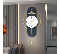 Opviq, Vlnt101, horloge murale décorative, bleu marine, 100 % MDF, 40 x 80 cm