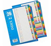 OPVYAEU 2 Pièces Intercalaire Alphabétique A4, Intercalaires Plastique A-Z Format A4 pour Classeurs, Séparateurs Alphabétiques 11-trous rouge 1-26