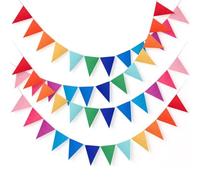 OPVYAEU 4 Guirlandes Fanions 4m pour Anniversaire, Guinguette, Champêtre et Déco Chambre, Bandes Colorées, Idéal pour Fête, Jardin et Cadeau, Décoration Anniversaire