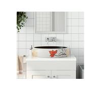 vidaXL – Vasque à poser ovale multicolore 59x40x15 cm céramique
