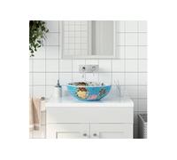 vidaXL Vasque à poser Multicolore Rond Ø41x14 cm Céramique