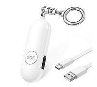 OQIMAX Alarme de poche pour femme, alarme personnelle puissante de 130 dB, alarme de poche avec stroboscope, signal flash LED, porte-clés de sécurité, sirène - Alarme pour femme