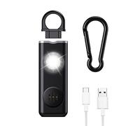 OQIMAX Alarme de Poche pour Femmes, Personnelle 130dB avec Lampe de Poche LED, Alarme de Sécurité Keychain USB Rechargeable, Sirène Anti Agression Porte-clés pour Femmes/Enfants/Seniors
