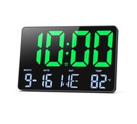 OQIMAX Horloge Murale Digitale, Grand Écran LED 11,5 Horloge Digitale avec Télécommande, Heure/Date/Semaine/Température, Luminosité Réglable, 12/24H, Snooze, Réveil Numérique pour Salon Bureau