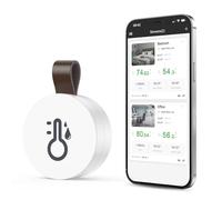 OQIMAX Thermomètre Hygromètre Intérieur Bluetooth, Moniteur de Température et Humidité avec App, Stockage de Données, Thermomètre Connecté, Mini Thermomètre d'ambiance pour Maison, Bureau