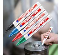 Or 2MM résistant à l'alcool verre céramique haute température marqueur industriel couleur peinture stylo Edding 750 noir rouge Rose